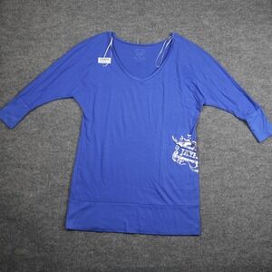 Kansas Jayhawks Dress Womens Medium Blue V Neck NCAA Basketball Meesh & Mia